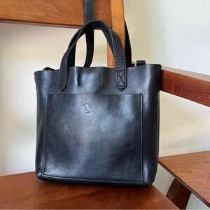 Madewell Small Transport Crossbody w/ Pocket Detail Black Leather